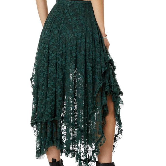 COPY - Free People French Courtship Skirt Evergreen Green Extra Small XS - Picture 2 of 3